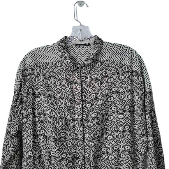 Scotch & Soda Le Tigre Noir Patterned Long Sleeve Button Up Shirt Size Small - Picture 2 of 8